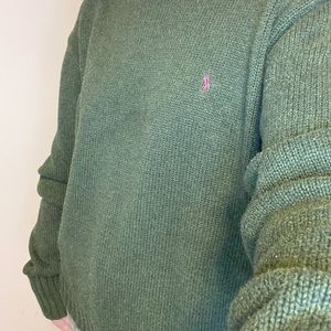 Green polo sweater